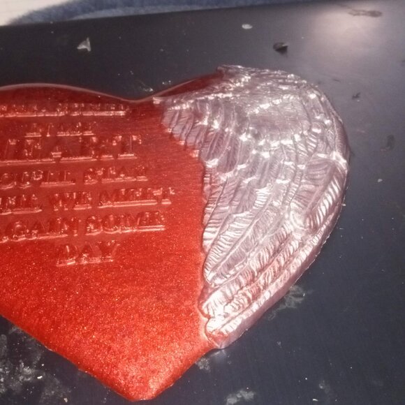 Handmade Red and White Heart Wing Decor - Picture 4 of 4